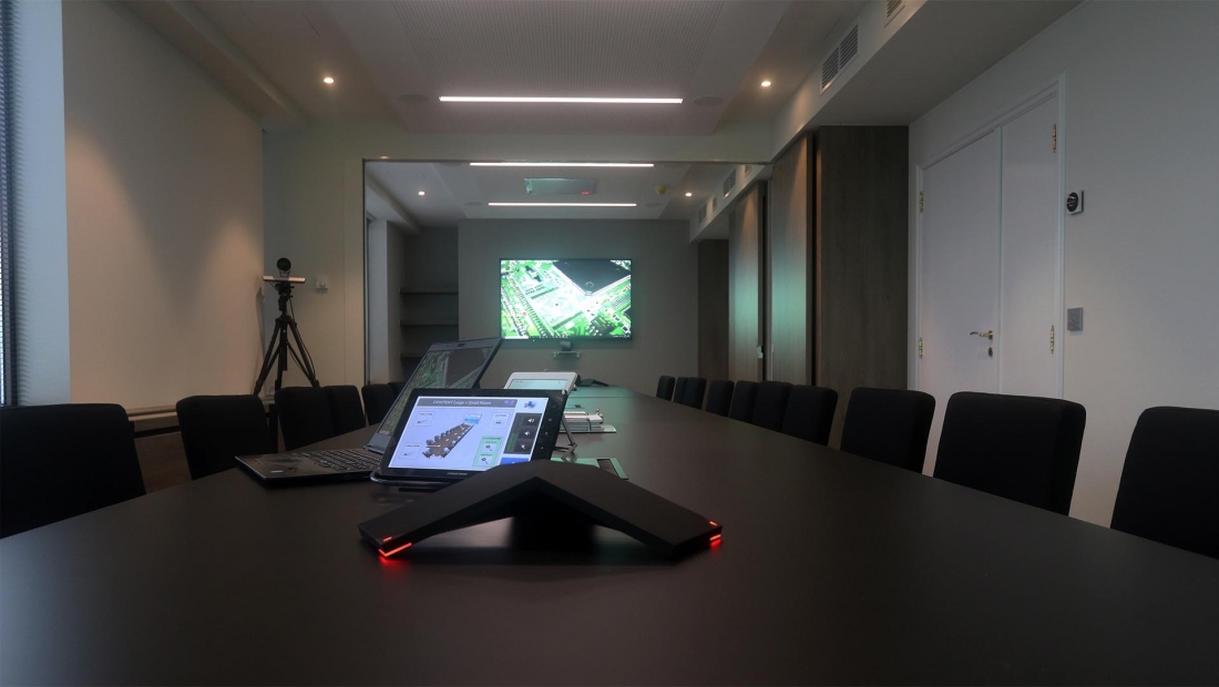 Large double videoconference meeting room